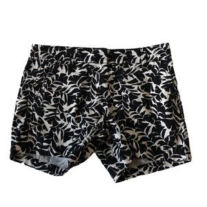 J. Crew Factory 100% Cotton Black and White Print Mid Rise Shorts